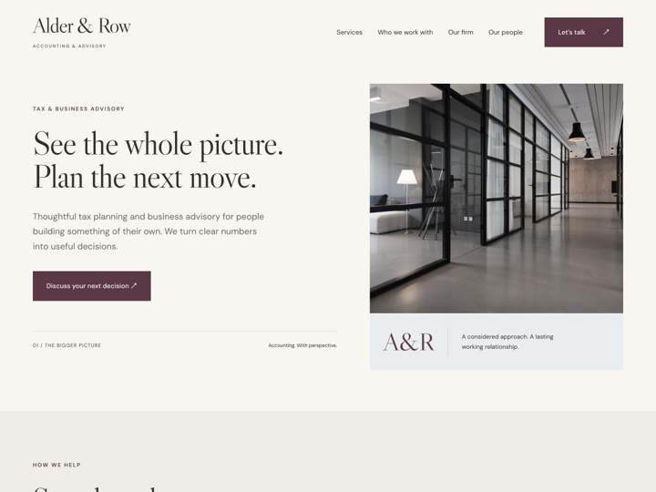Alder & Row Accounting website starter