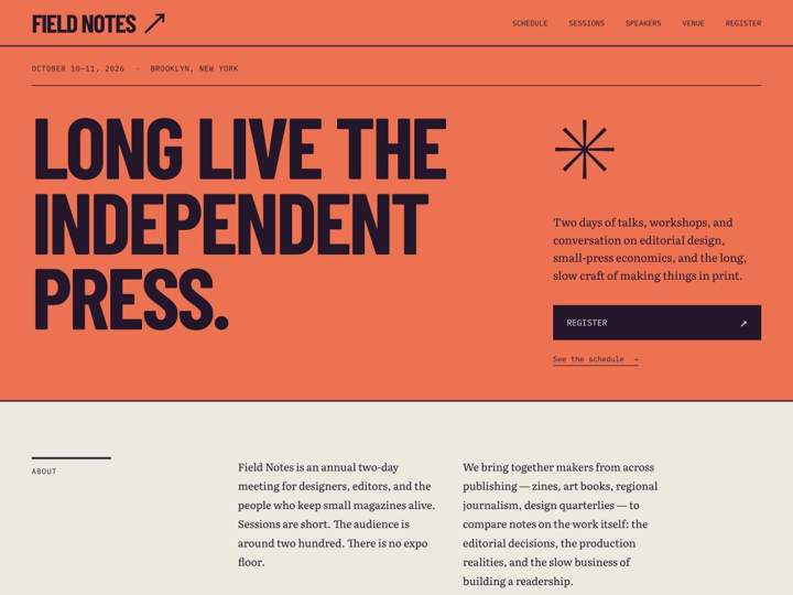 Field Notes Creative Conference website starter