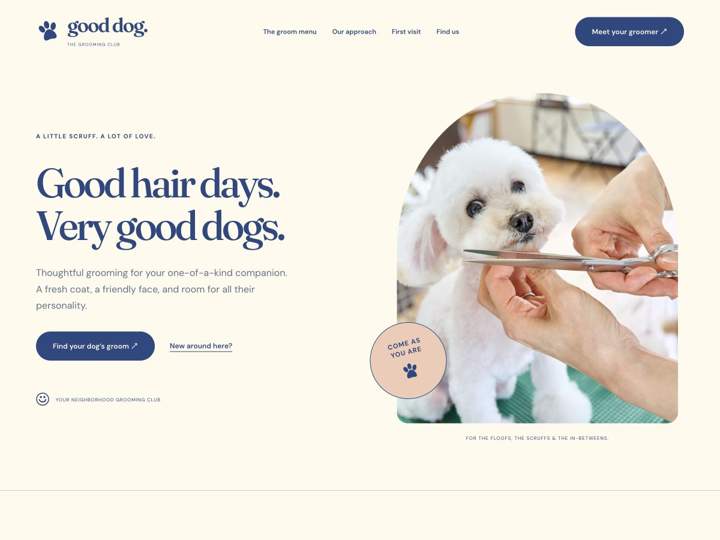 Good Dog Club Grooming website starter