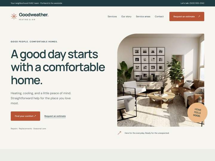 Goodweather Heating & Air website starter