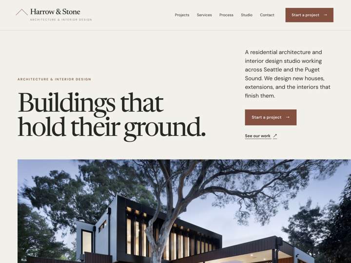 Harrow & Stone Architecture website starter