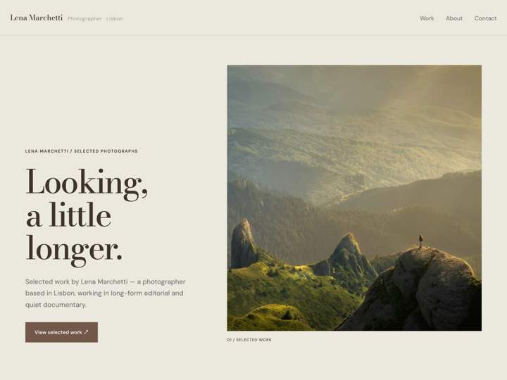 Lena Marchetti Photography website starter