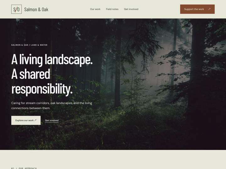 Salmon & Oak Conservation website starter