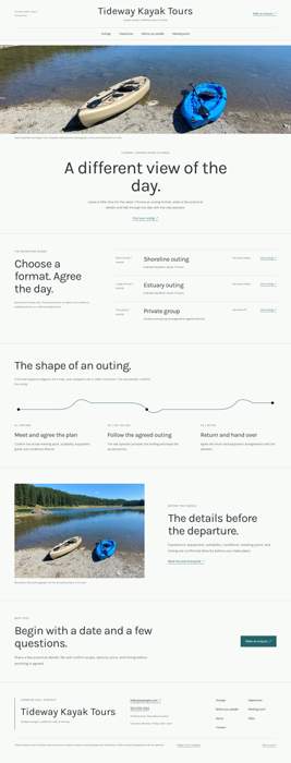 Tideway Kayak Tours website starter