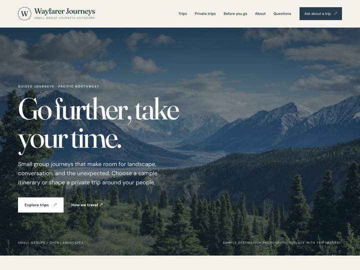 Wayfarer Guided Tours website starter