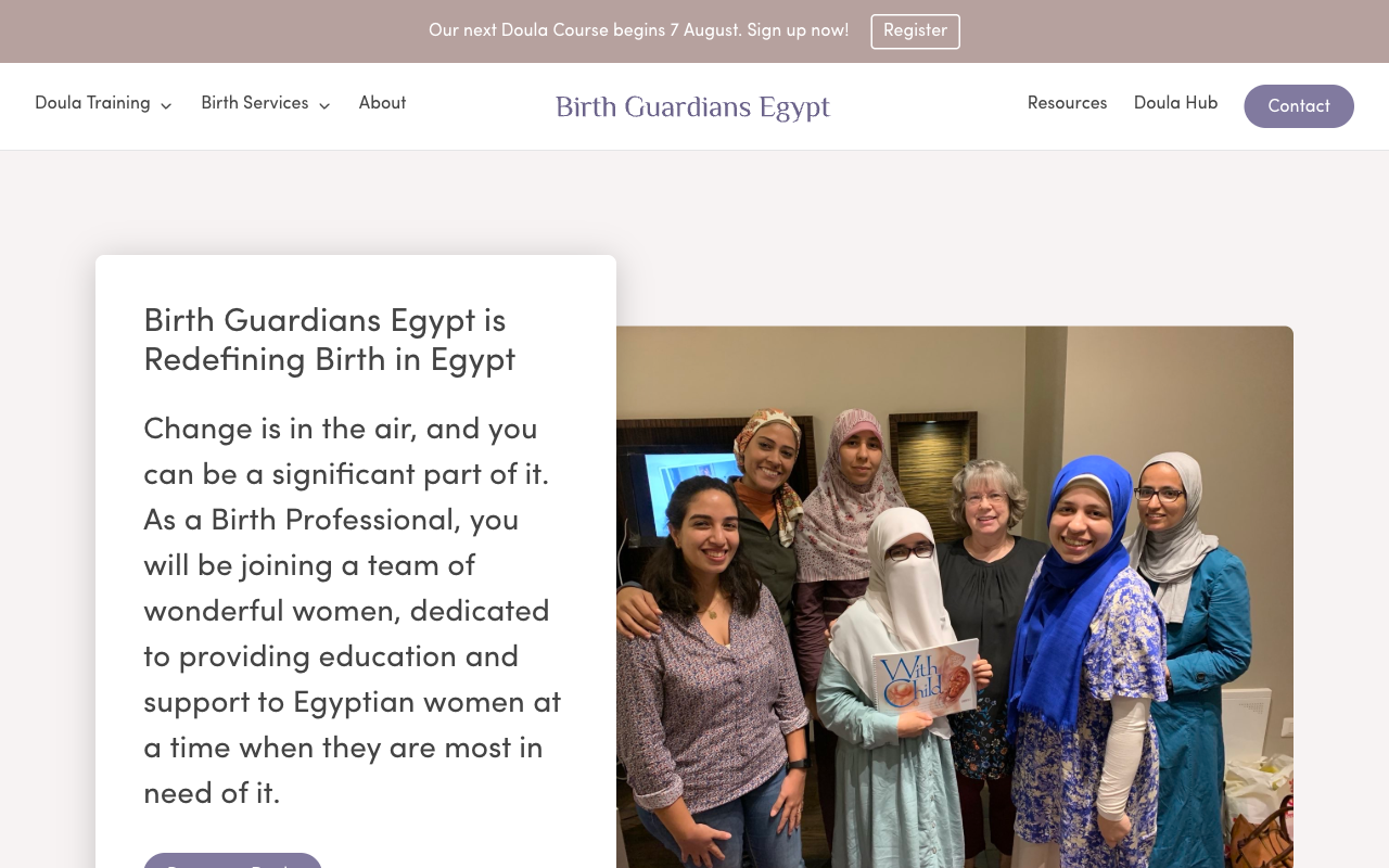 Birth Guardians Egypt homepage