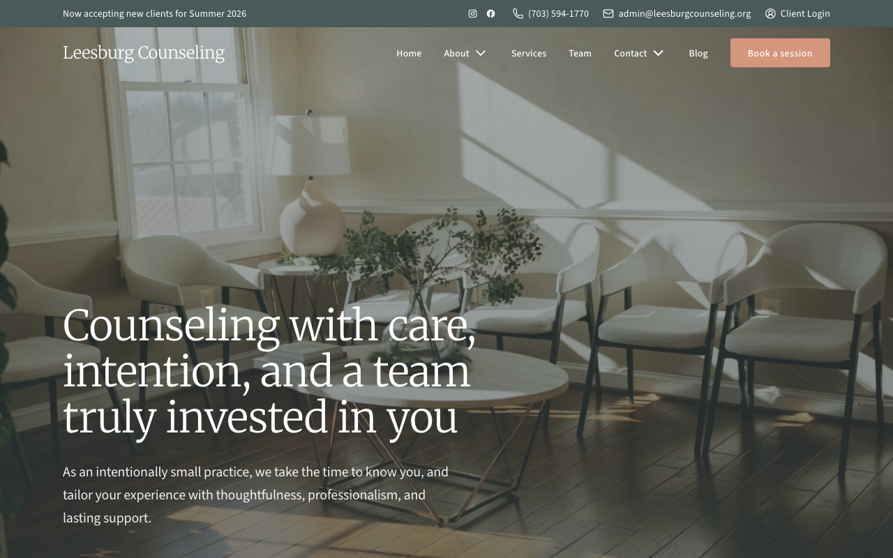 Leesburg Counseling homepage